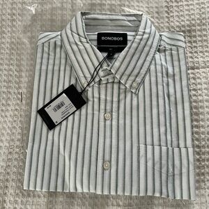 Bonobos Men's White and Gray Striped Shirt